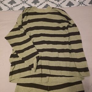 FP Movement by Free People Striped Sweater - Olive and Brown